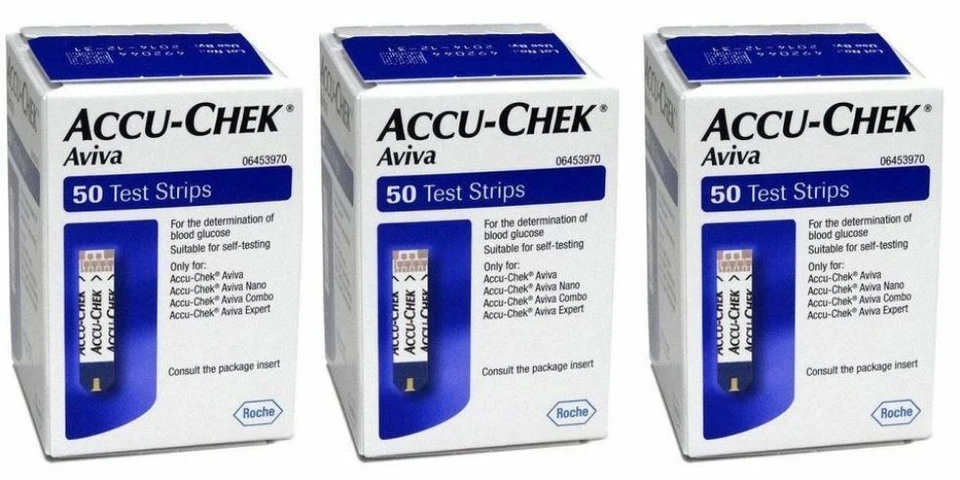 ROCHE 150 Accu-chek Aviva strisce reattive diabete test glucosio scadenza: 02-2027