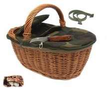 Cesta paniere Delfiero in vimini per funghi con coltello 90079832