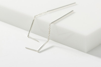 K02 Ohrring Stab aus Sterling Silber 925 