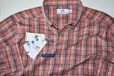 Southern Tide Shirt Coastal Passage Asheland Plaid Coral Pink LS New Large L