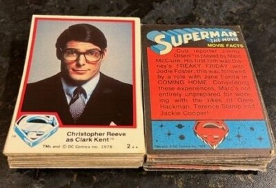 SUPERMAN THE MOVIE-1978 TOPPS TRADING CARDS - WHITE - CHOOSE YOUR CARD