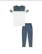 Puma 2 Piece Short Sleeve All Day Comfort Set Shirt and Sweatpants Boy's L