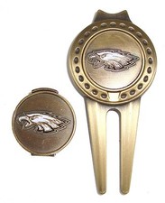 Philadelphia Eagles Hat Clip  Divot Tool with Golf Ball Marker Combo