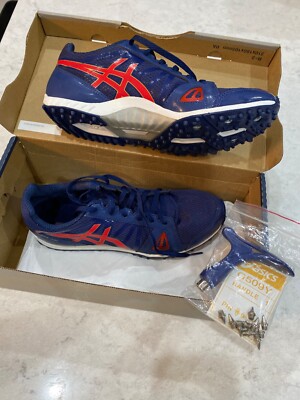 Asics Men s Hyper XC Estate Blue/Vernilion/Rich Gold, NEW IN BOX, size 7 spikes