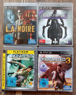 4x PS3 Konvolut | L.A. Noire + Darksiders II + Uncharted + Uncharted 3 Sehr gut