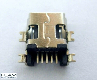 Connecteur à souder mini USB type B femelle / Female connector SMT socket solder - Photo 1/4