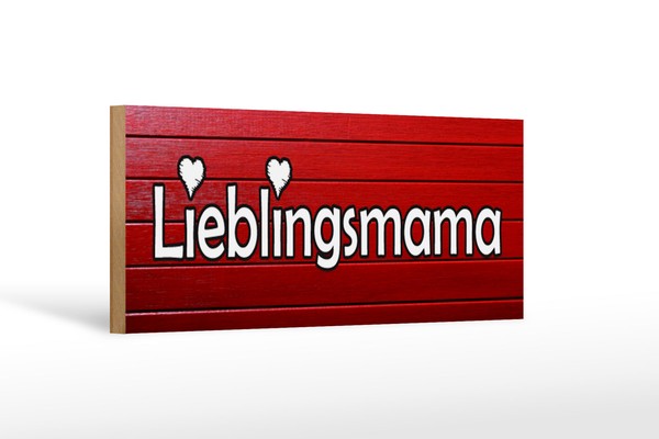 Holzschild Spruch 27X10 Cm Lieblingsmama Mama Herz Familie Schild Wooden Sign-image