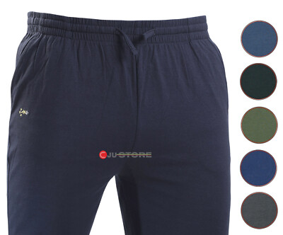 Pantalone tuta uomo FELPA cotone leggero estivo elastico TAGLIE FORTI 4  colori | eBay