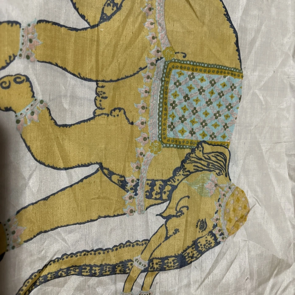 JIM THOMPSON PILLOW  Case 100% SILK ELEPHANT PRINTED 15"x15" Vintage Decorative - Image 2 of 4