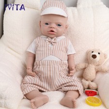 Full Body Silicone Lifelike Reborn Baby Doll 19''Cute Chubby Baby Boy Washable