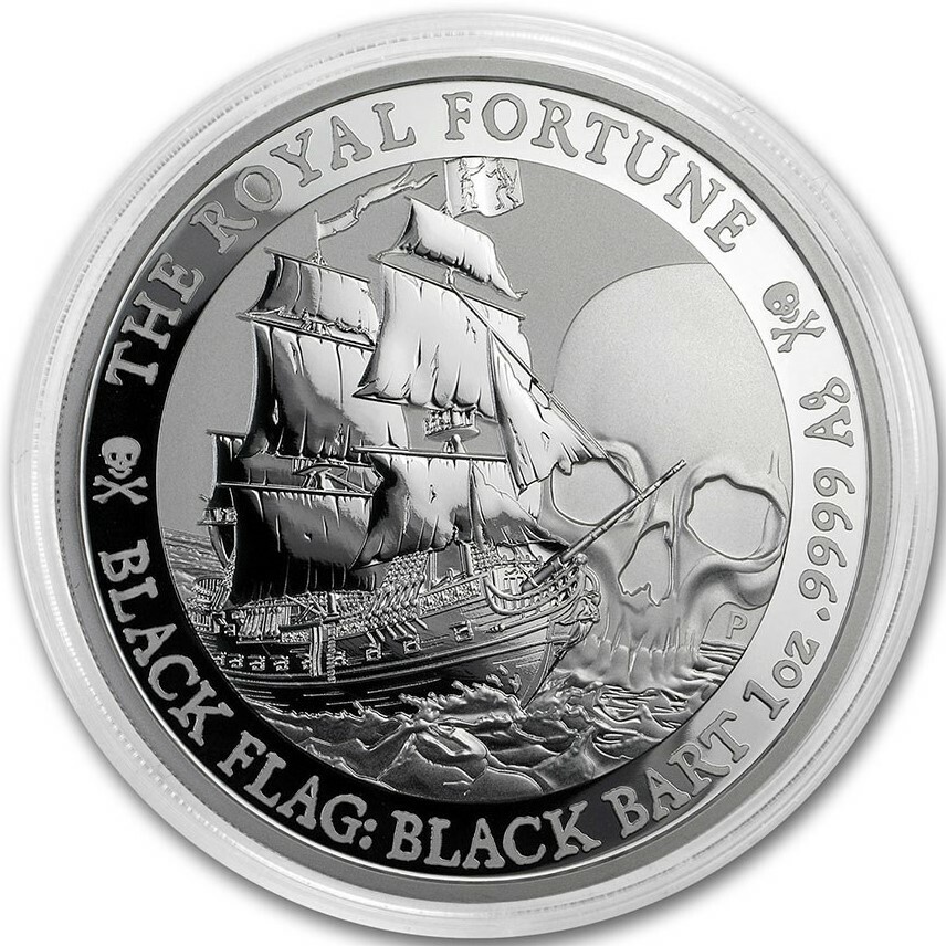 ブラックラビット　青　王冠付き 2020 Tuvalu 1oz Silver Black Flag The Royal Fortune Black Bart