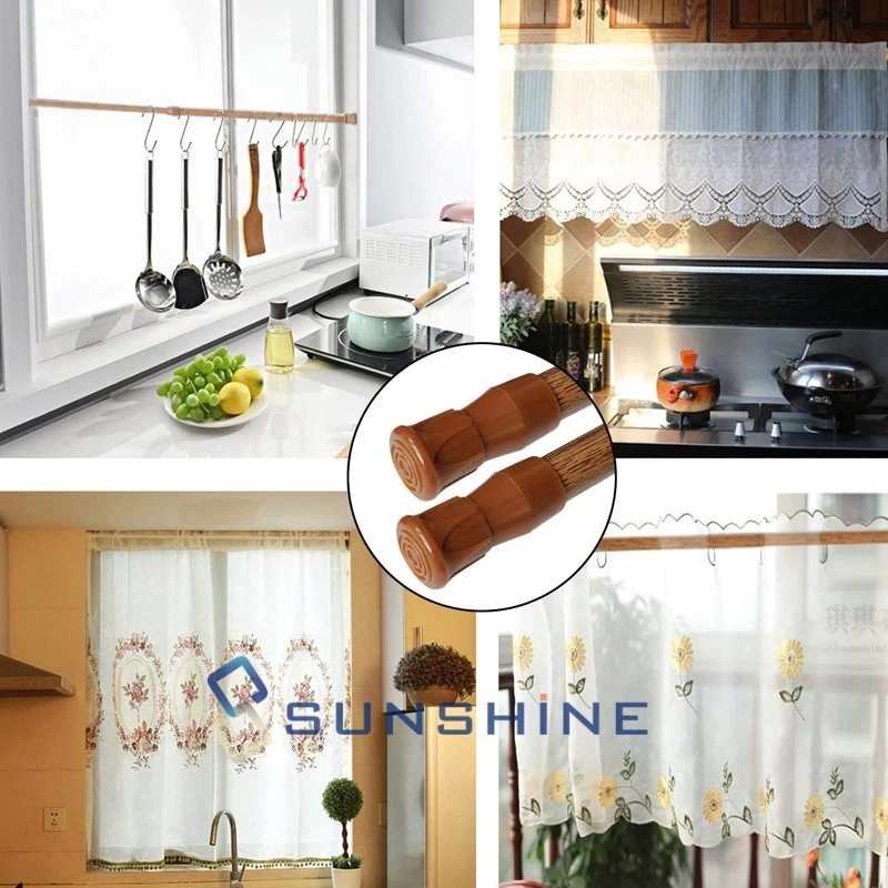 Barra de cortina de metal de 2 piezas de 15-44 pulgadas antideslizante resorte barra de cortina de tensión de alta resistencia Foto 3 de 4