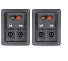 2 ABS Jack Plate W/Dual SpeakON NL4 & 1/4" Connector for PA Speaker Cabinet 5x4"