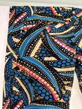 Lularoe TC Leggings Geometric Design White Yellow Pink Blue