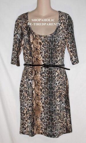 ALMOST FAMOUS – DRESS & BELT SET - ANIMAL PRINT - JR SIZE XL (15/17) – NWT $28 - Picture 1 of 4