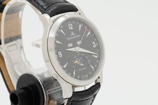 Jaeger LeCoultre Master Control Moon Black Full Calendar Stainless Steel Watch 2