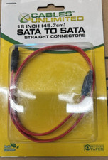 Lot of 10 Cables Unlimted FLT-6100-18 SATA Cable With Straight Connectors