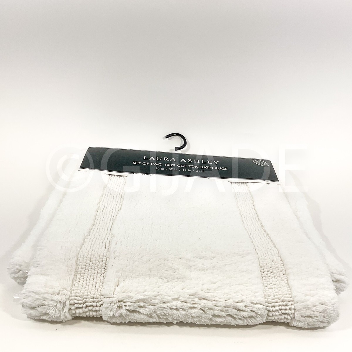 Laura Ashley Set Di 2 Tappetini Da Bagno Reversibili In Cotone, Colore Acqua, Misure 43x61 Cm E 51x81 Cm, Morbidi E Assorbenti - 2