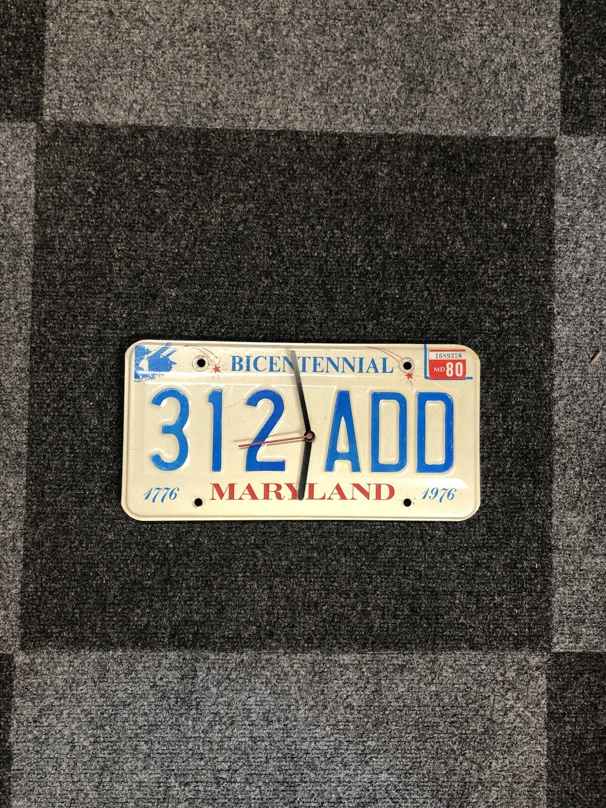 Vintage License Plate Clock