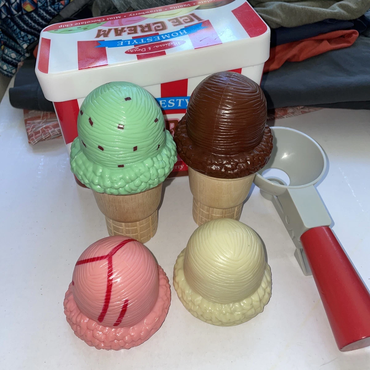 Melissa & Doug Scoop and Stack Ice Cream Cone Magnetic Pretend Play Set