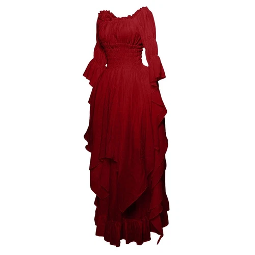 Damen Viktorianisch Langes Kleid Renaissance Mittelalter Hexe Kostüm Gothic - Bild 11 von 20