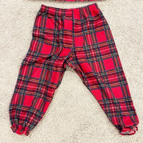 Vintage Disney Pajamas Girls Sz 3T Red Flannel Lace Trim Plaid 90s Minnie Daisey - Picture 3 of 8