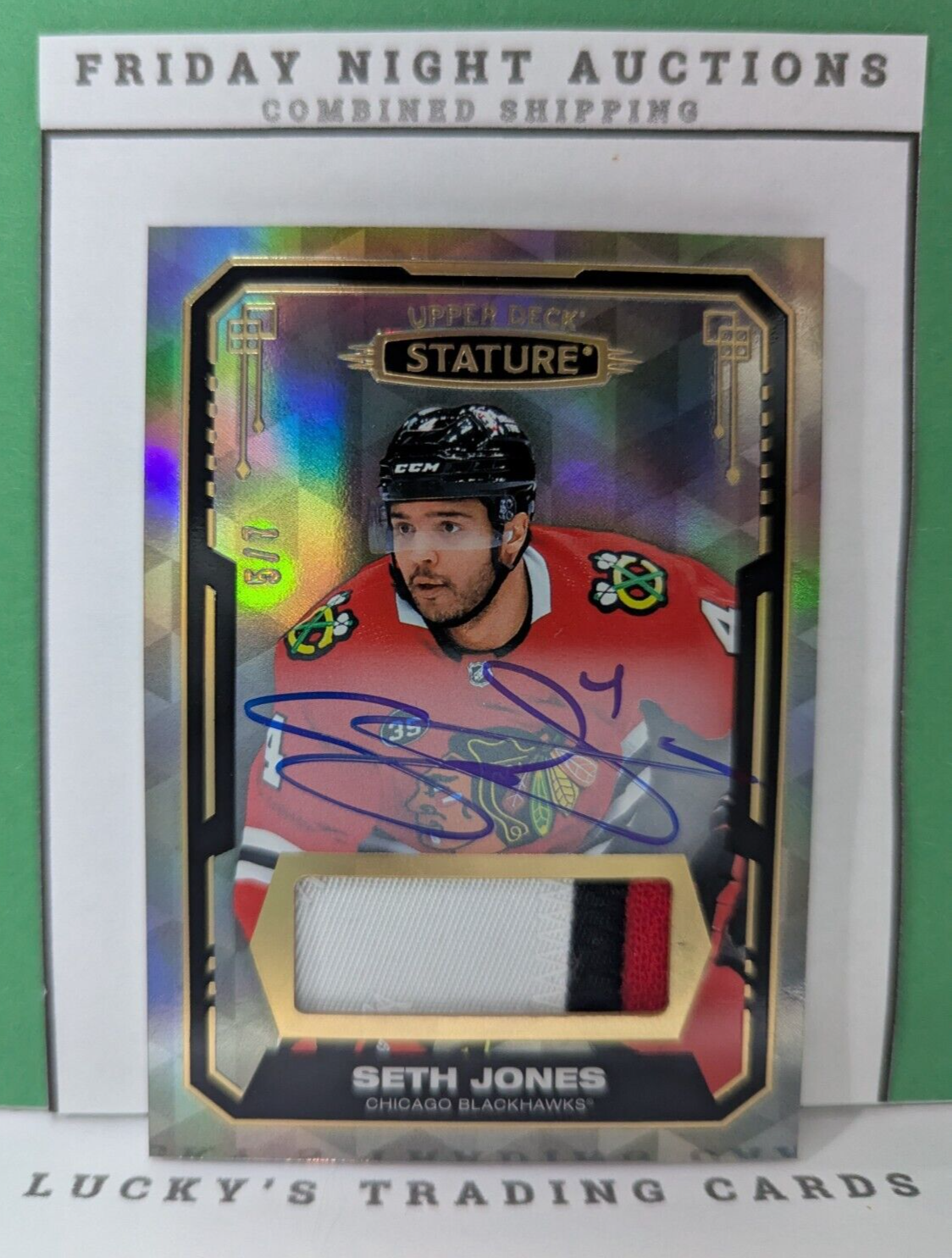 2021-22 Seth Jones Auto Patch  /7 Upper Deck Stature #76