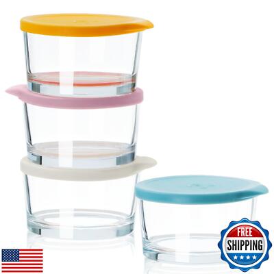 beroca Small Glass Bowl with Lid, 7 oz Mini Prep Bowls for Spices Seasonings,