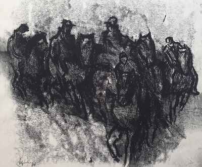 Franz Schicker, 1978, charcoal drawing