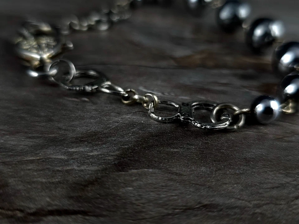 Armband Hämatit Handschellen massiv echt Steine - markant & besonders - Bild 3 von 4