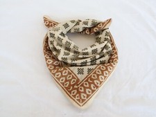 100 Cotton Neck Scarf Boho Hand Block Print Soft Cotton Bandana, Bohemian Style