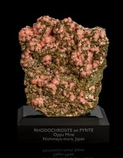 Oppu Mine Rhodochrosite & Pyrite Fine Mineral Specimen from Japan
