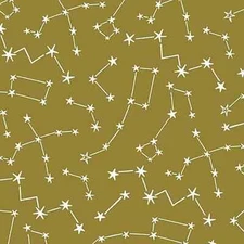 Michael Miller Fabrics~Star Cluster~Gold~GLOW IN THE DARK~ DG11009 Solar System