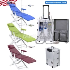Portable Dental Mobile Delivery Unit Air Compressor Suction Case /Chair 4 Hole