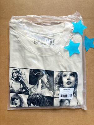Taylor Swift The Eras Tour Medium Cream Beige T-shirt Official Merch NEW - M