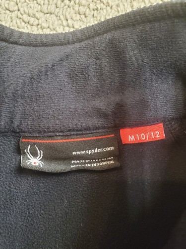 Spyder Core Sweater Fleece Lined Thermal Jacket Black Red Youth Medium 10 12 - Picture 2 of 12