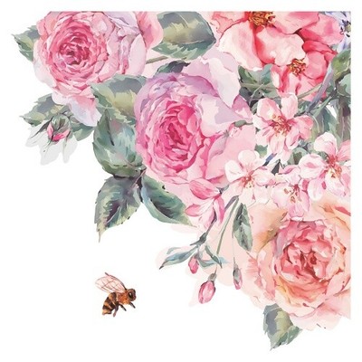 Wandtattoo Blumen Aquarell Rosenblüte weiß rosa Wandsticker