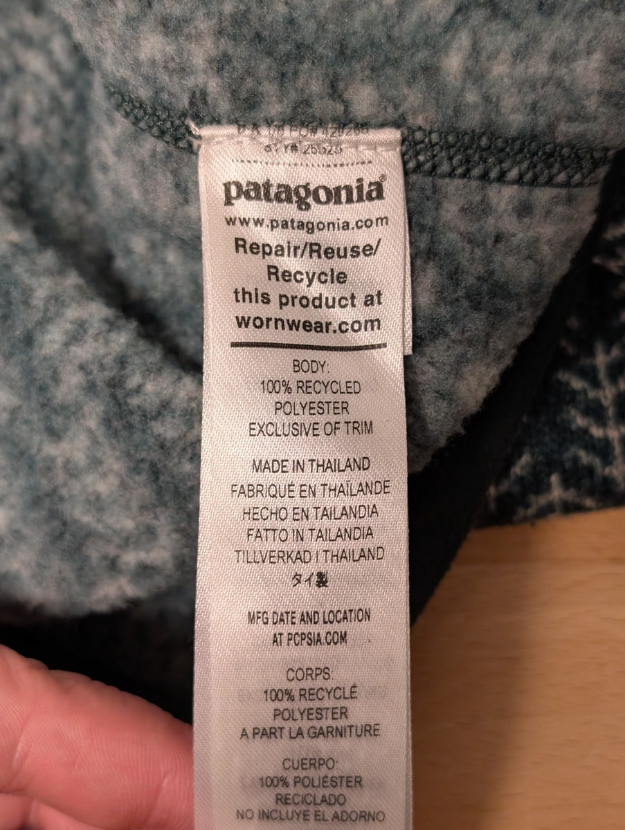 Patagonia Better Sweater Half Zip Green Alpine Pine Pattern Men L AOP Preppy View 6