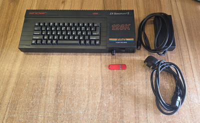 Sinclair 128K ZX Spectrum +3 with Gotek installed, USB & Upgraded Power supply
