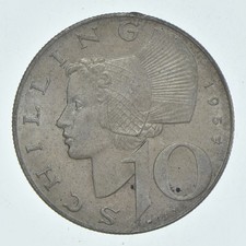 SILVER - WORLD Coin - 1957 Austria 10 Schilling - World Silver Coin *642