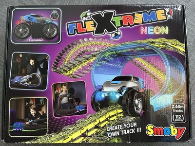 Smoby Flextreme Set Neon, beleuchtet Kinder Autorennbahn