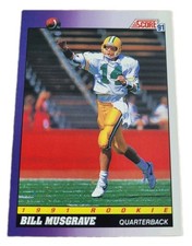 1991 Score Rookie Bill Musgrave #569 Dallas Cowboys Oregon Ducks Card (O6. rookie card picture