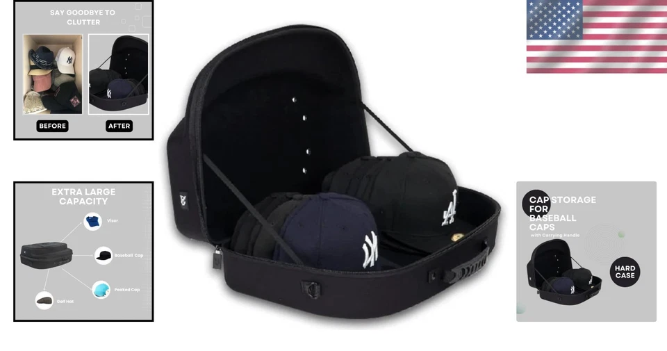 Estuche organizador de sombreros para 14 gorras, correa para el hombro incluida Foto 2 de 4