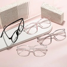 Transparente Computerbrille Damen Unisex Rund Anti-Blaulicht Schutz Kunststoff