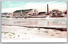 Postal de colección Gardiner Maine Randolph Ice House & Mill S. Langsdorf AA579