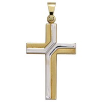 "Jobo\"42224\"AnhäNger Kreuz 333 Gold Gelbgold Bicolor Teil Matt KreuzanhäNger Gold"