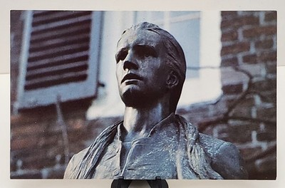 Life Size Statue Nathan Hale Yale Univ New Haven Connecticut Vintage Postcard