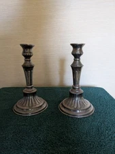 Vintage Viners of Sheffield England Silver Plate on Copper Candlesticks – 8.25”