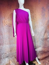 Elegant One-Shoulder Hot Pink Dress