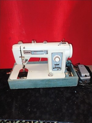 Vintage Brother Project 181 Sowing Machine With Peddle And Case